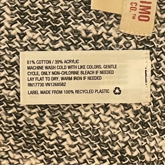 Mossimo Gray Black Marled Knit Sleeveless Waterfall Vest Size Large - Picture 5 of 6